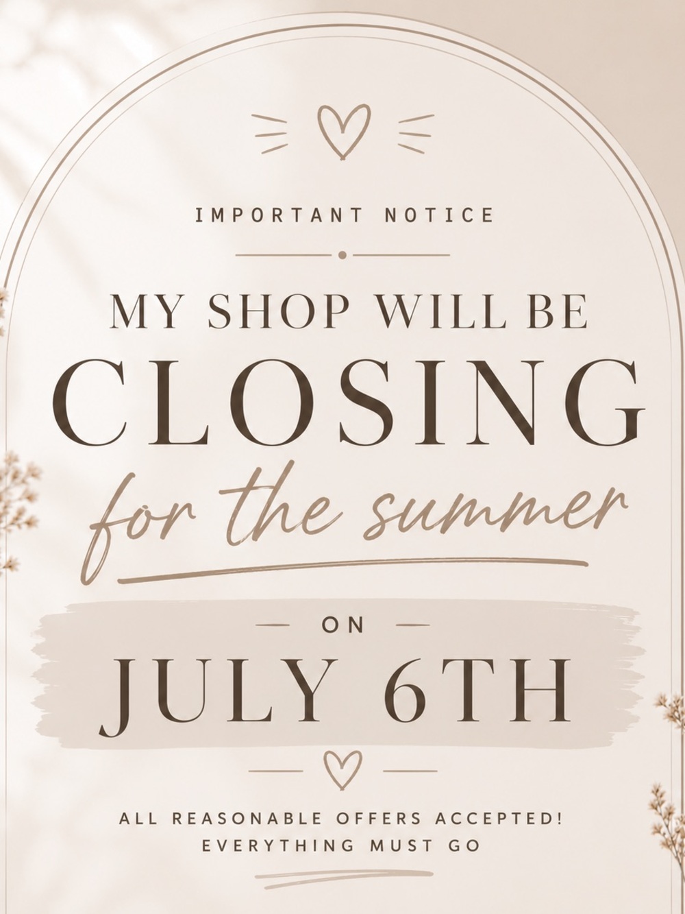 Shop notice - Picture 1 of 1